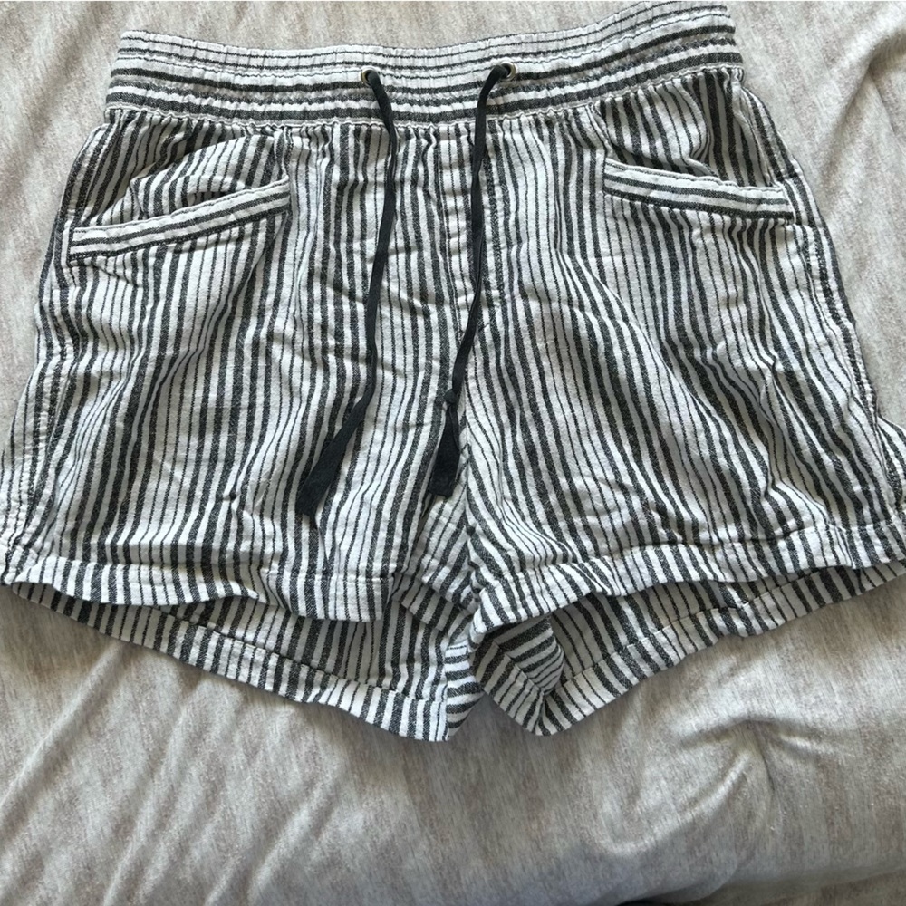 black and white stripped pants